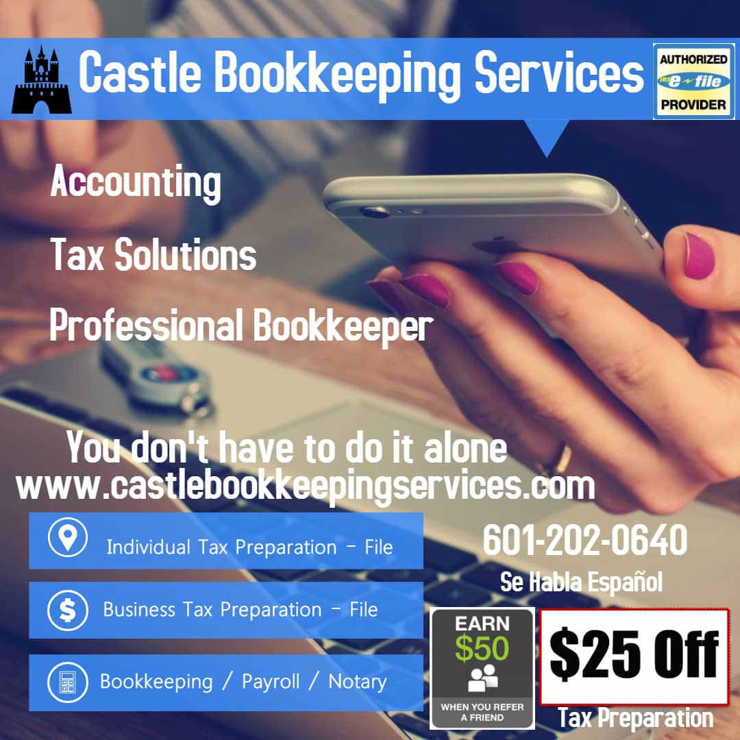 Castle Bookkeeping Services - Gulfport, MS, US, payment