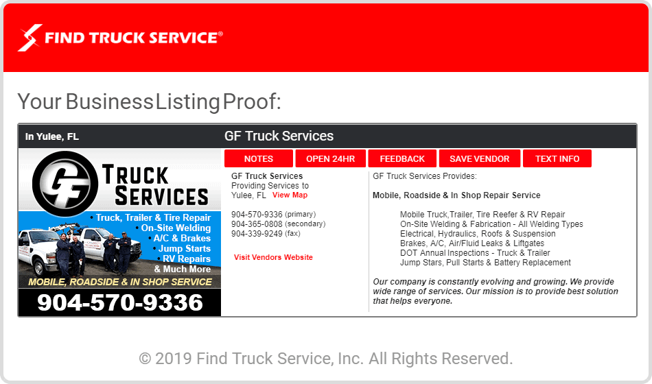 GF Truck Services - Jacksonville - Jacksonville (FL 32206), US, mobile truck repair