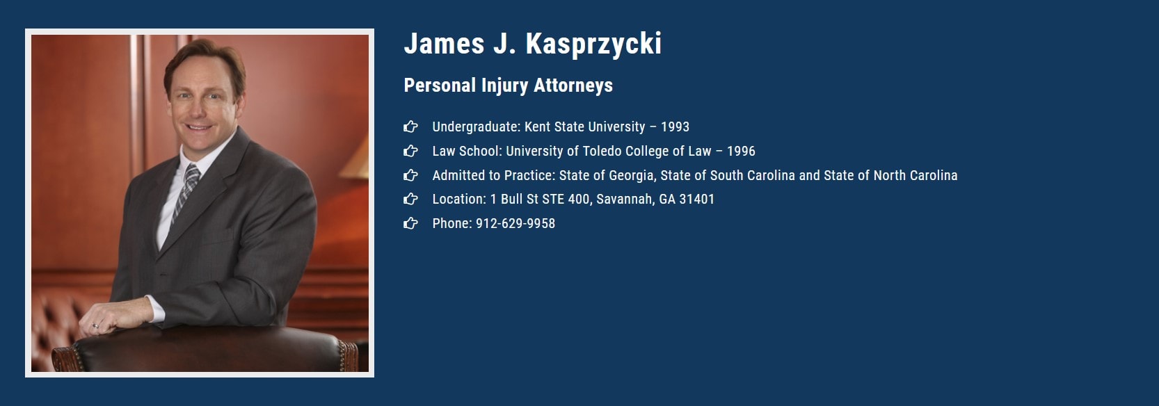 James J. Kasprzycki - Savannah, GA, US, personal injury lawyer in savannah