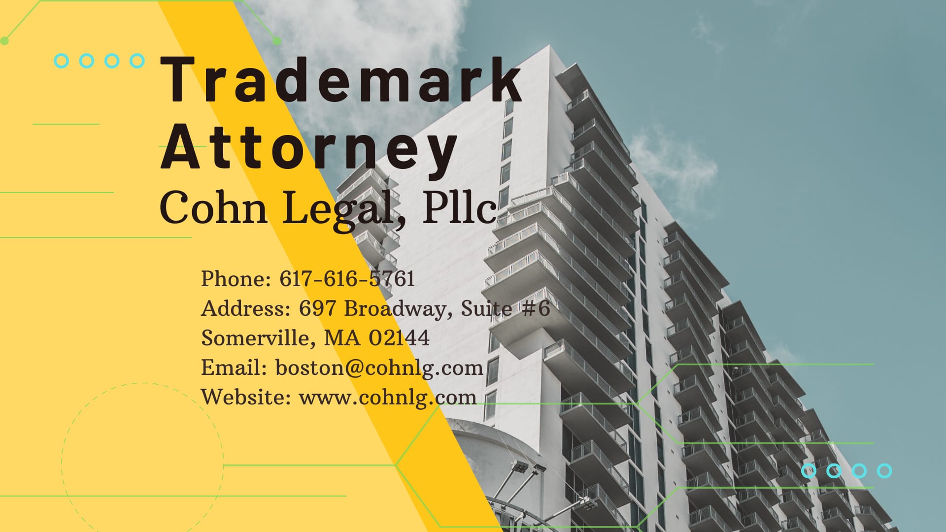 Cohn Legal, PLLC - Trademark Lawyers Boston - Somerville, MA, US, trademarking search
