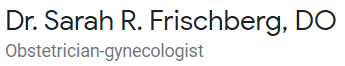 dr. sarah r. frischberg, do