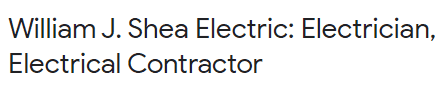 william j. shea electric: electrician, electrical contractor