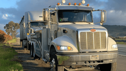 big truck, commercial truck, semitruck towing